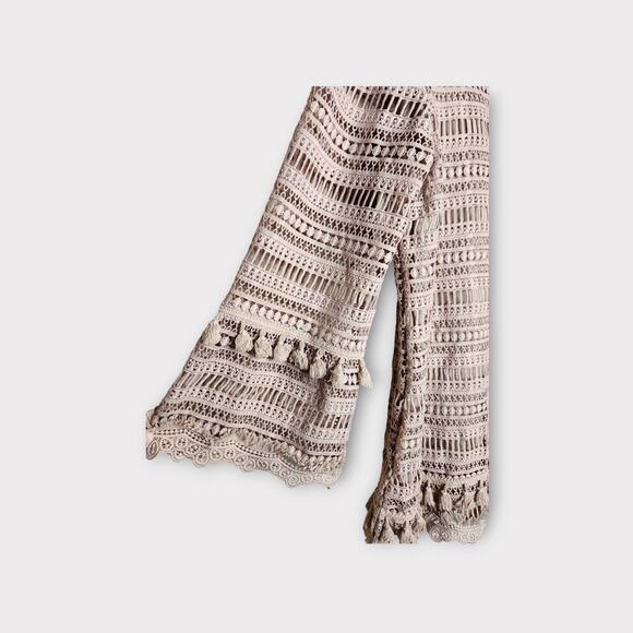 Soft Surroundings Adelita Lace Blouse Tan Flare Sleeve Women’s Medium - Picture 4 of 9